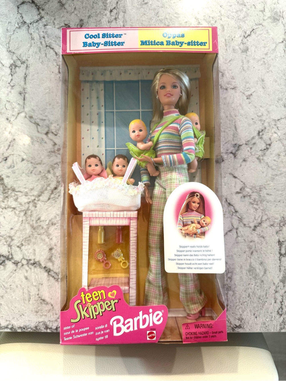 1998 Cool Sitter Teen Skipper Barbie w/ 4 babies- New In Box